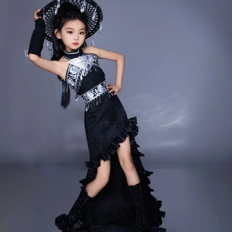 Ethnic Fashion Runway - Abito per bambini Gonna da trascinamento