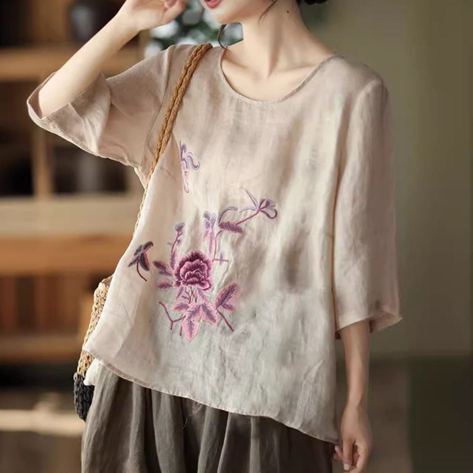 New Ethnic Fashion - Camicetta Estiva Retrò da Donna Taglie