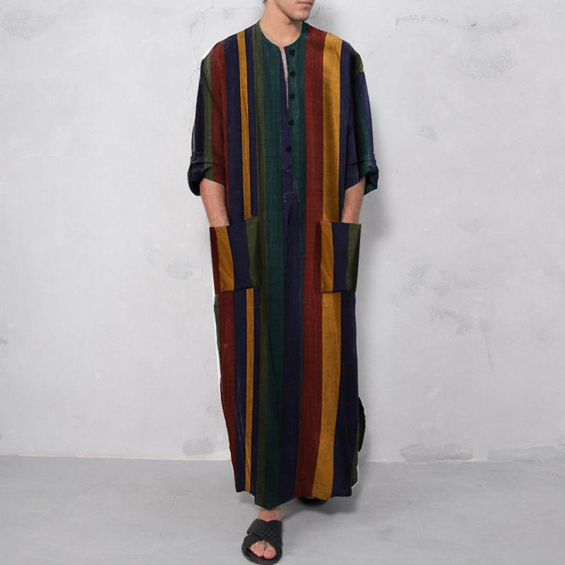 Ethnic Wear Men'S Fashion - Camicia Lunga Stampata da Uomo Stile