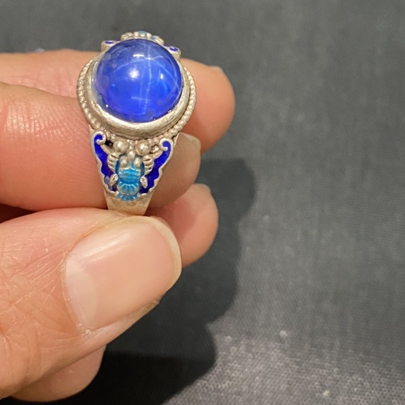 Ethnic Wear Men'S Fashion - Anello Aperto Etnico Cloisonné, Design Raffinato