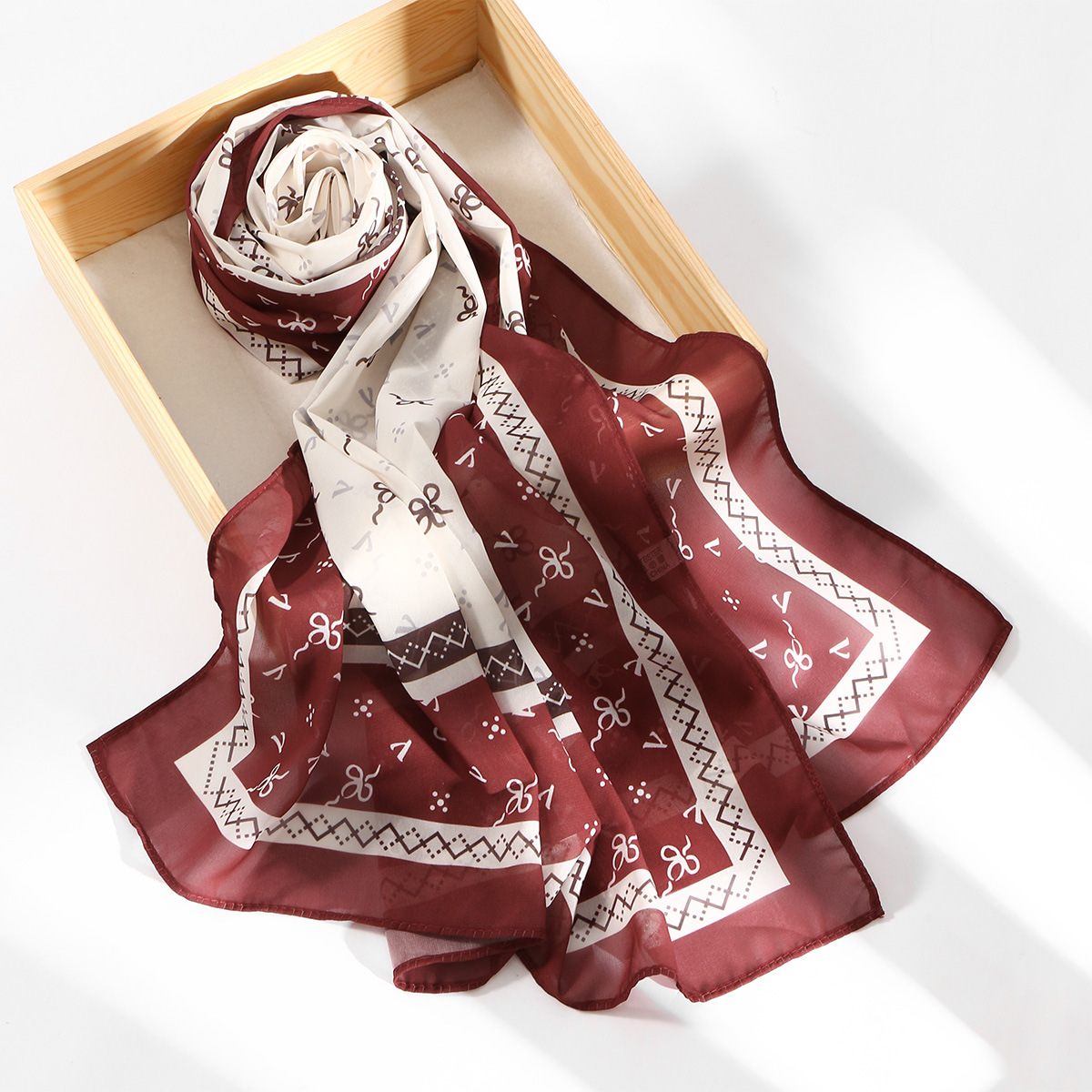 New Ethnic Fashion - Nuova Sciarpa Lunga in Chiffon con